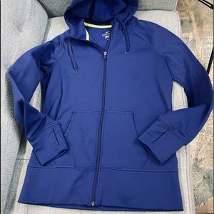 Nike women’s fitted Thermafit Hoodie, Royal Navy color, Size M, EUC